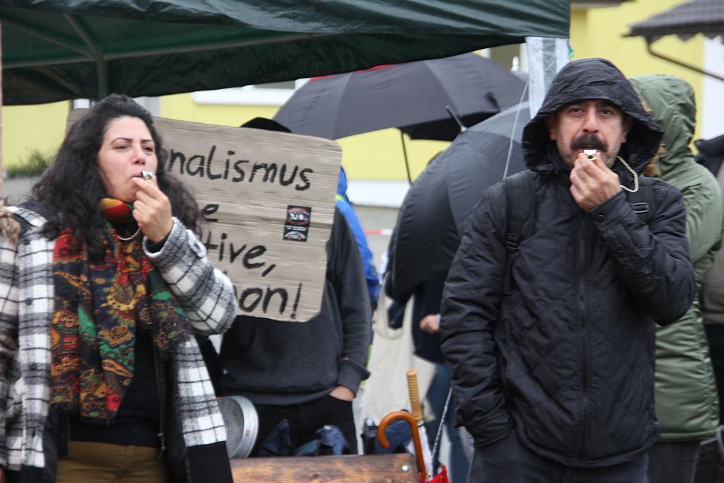 Protest gegen Treffen der "Alternativen Mitte" in Tettau