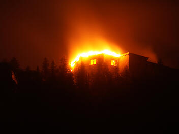 Gro&szlig;brand im Kehlsteinhaus &uuml;ber Berchtesgaden