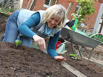 Doris Pfaffenberger sät und pflanzt inihrem Gemüsegarten nach dem Mondkalender. Foto: Dagmar Besand