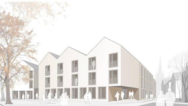 Der im Architektenwettbewerb prämierte Entwurf des Nürnberger Büros "Raum 3 Architekten", Frese und Massari