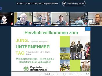 Blick in die Videokonferenz des Bayerischen Bauernverbands