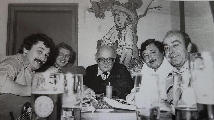 Horst Söllner, Reinhold Rogen, Ludwig Fick, Norbert Beetz und Karl-Josef Schiller (von links) bei einer Probe Repros: Siegfried Sesselmann
