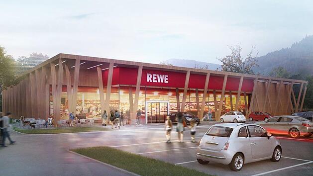 So soll der Rewe-Markt aussehen. Quelle: RKW Architektur+