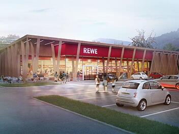 So soll der Rewe-Markt aussehen. Quelle: RKW Architektur+