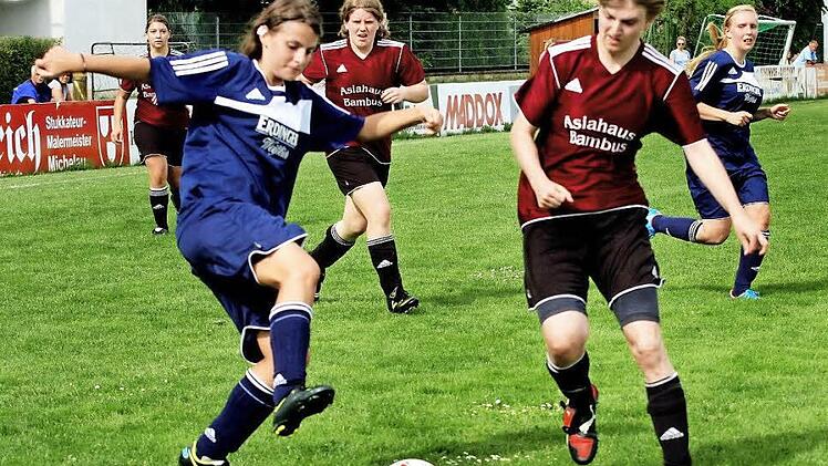Eine verdiente 1:4-Niederlage mussten die Michelauerinnen im letzten Punktspiel der Saison hinnehmen. Hier versucht Carmen Schmitt (rechts) die Drosendorferin Sabrine Roesch abzudrängen, allerdings vergebens.  Foto: Heinz Marr