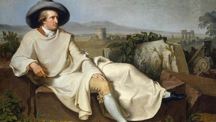 Das berühmte Gemälde "Goethe in der Campagna" von Johann Heinrich Wilhelm Tischbein ist als Leihgabe des Städel, Frankfurt, in London zu sehen. Foto: U. Edelmann/Städel Museum/Artothek/The British Museum, dpa