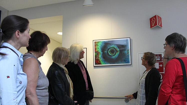 Der Künstler Roland Beck erklärte ein Werk. Foto: Carmen Schwind