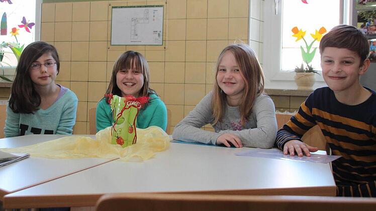 Marie Tiroch, Emma Kraus, Lara Lippmann und Lars Langheinrich (von links) wissen schon einiges zum Thema Klimaschutz.