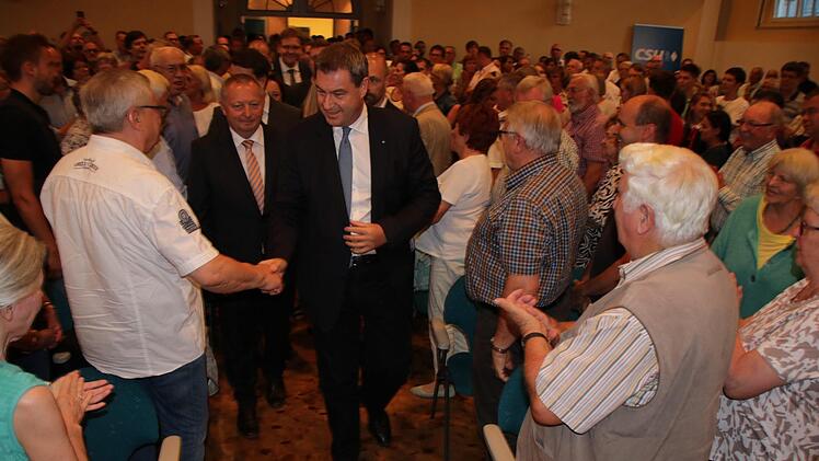 Bilder vom Besuch Söders in Bad Kissingen. Foto: Ralf Ruppert