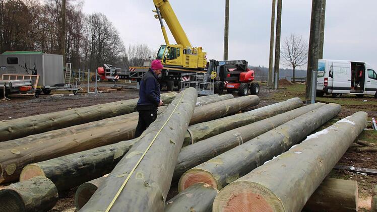 Anfang März wurde der neue Hochseilgarten auf dem Volkersberg errichtet. Foto: Ralf Ruppert