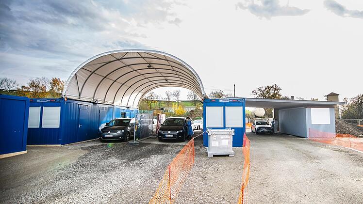 Die Corona-Teststation in Wonfurt René Ruprecht