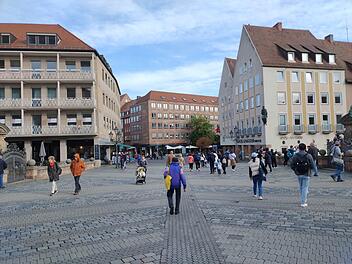 Museumsbr&uuml;cke Hauptmarkt N&uuml;rnberg Innenstadt
