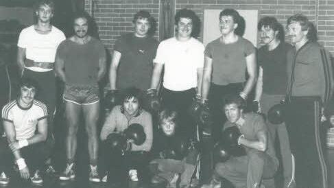 Boxer und Kraftsportler des ATS in den siebziger Jahren. Stehend rechst der heutige Abteilungsleiter Willy Kastner. Foto: BR-ARchiv