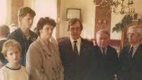 Bürgermeister Georg Konrad und seine Judenbacher Kollegin Trott sowie Altbürgermeister Josef Wich und Gemeinderat Barnickel (von rechts) Foto: Archiv