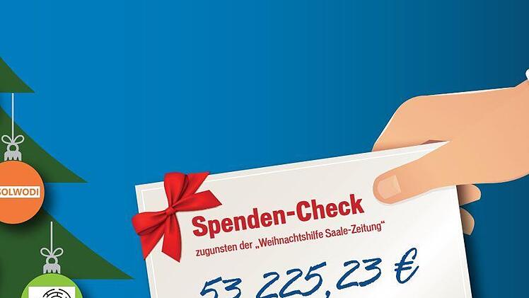 Die "Weihnachtshilfe" der Saale-Zeitung hat in diesem Jahr bis zum 28. Dezember 53 225,23 Euro eingebracht. Damit hat sich die Spendensumme vom vergangenen Jahr gesteigert.