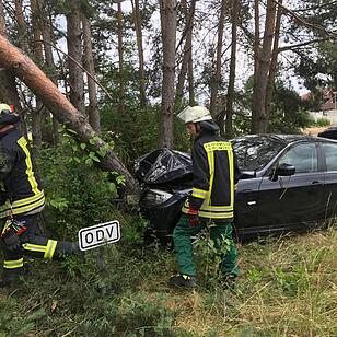 Unfall in Erlangen: Auto kracht gegen Baum in Dechsendorf