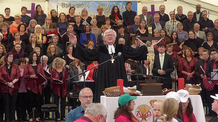 Landesbischof Heinrich Bedford-Strohm hielt die Festpredigt beim Gottesdienst zum Unterfränkischen evangelischen Kirchentag. Foto: Meißner