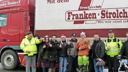 Der Truckerclub "Franken-Strolche" machte den Lkw-Fahrern eine Freude.  Fotos: Marion Krüger-Hundrup