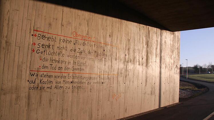BK-Kidz-Graffiti im Tunnel am Fahrradweg Bad Kissingen-Arnshausen. Foto: Paul Ziegler