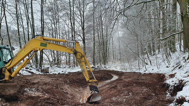 Anlage des Quellbaches für die Sinnwiesenquelle.  Foto: Eva Schubert