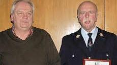 Für ihre 40-jährige Treue werden Rudolf Karl und Robert Fischer geehrt.