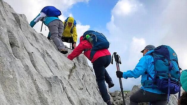Auf den Spuren Luis Trenkers und so mancher hochalpinen Gemse waren die Höchstadter TSV-Bergwanderer in den Alpen unterwegs. Foto: privat