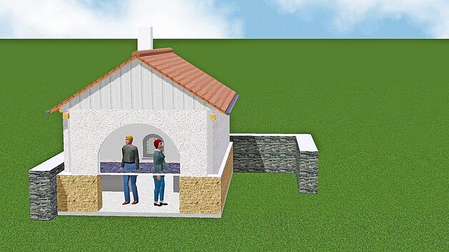 So stellen sich die Bäckerfreunde Wirsberg ihren Steinbackofen mit Einhausung vor. Er soll etwa 25 Brote zum Backen gleichzeitig aufnehmen können. Repro: Werner Reißaus