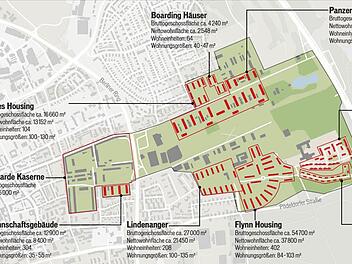 Wie viele Wohnungen befinden sich auf dem ehemaligen US-Gelände? Eine Übersicht der Stadt Bamberg.