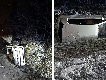 Frau (18) baut Gl&auml;tteunfall im Frankenwald - Kinder (8, 9) mit im Auto