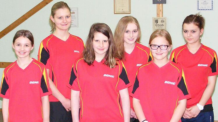 Der SV Fischbach II wurde in der Mädchen-Kreisliga ungeschlagen Meister und steigt in die 2. Bezirksliga auf. Dem Meisterteam gehören an: (von links) Annika Fischer-Weiß, Lena Witterauf, Celine Göppner, Franziska Rank, Elisa Oertelt und Corina Merkert. Foto: Hans Franz