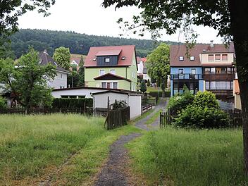 Hohes Gras, die Spielgeräte abmontiert: Der Spielplatz in der Blaich ist zur Zeit stillgelegt.Foto: Katrin Geyer