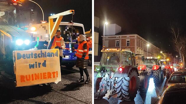 Traktoren fahren bei Bamberger Montagsdemo mit - Kripo pr&uuml;ft "Ampel-Galgen"