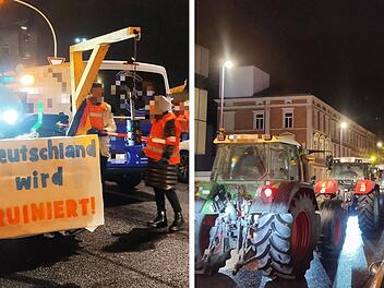 Traktoren fahren bei Bamberger Montagsdemo mit - Kripo prüft "Ampel-Galgen"