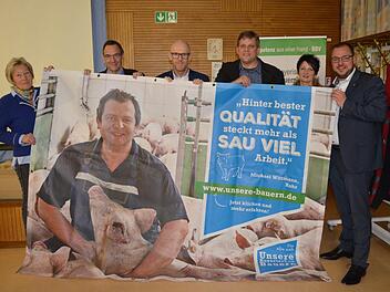 Plädoyer für die Bauern: Heidi Bauersachs, Thomas Nowak, Matthias Borst, Martin Flohrschütz, Dagmar Hartleb und Sebastian Straubel Foto: Gabi Bertram
