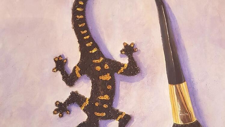 Dieses Werk von Stella Mangold zeigt die Verwandlung von einer Eidechse in einen Pinsel.  Repro: Doris Bauer