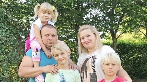 In Ebern integriert: Leonid und Olha Hurko mit den Kindern Rostic, Seva und Amina wollen in Deutschland bleiben.
