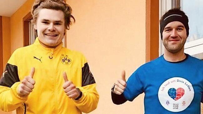 Die beiden Marathon-Läufer des TSV Aidhausen: Jonas Pflüger und Florian Hümpfner (von links)