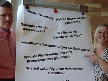 Engagiert leiteten Claudia Helmprobst und Andreas Böhm die Einwohnerversammlung. Foto: Doris Weidner