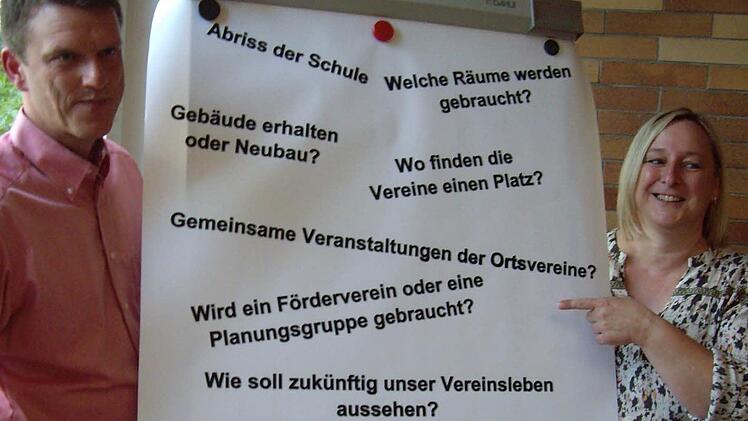 Engagiert leiteten Claudia Helmprobst und Andreas Böhm die Einwohnerversammlung. Foto: Doris Weidner