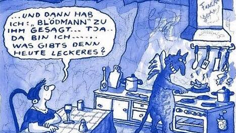 Eine Illustration von Papan als Warnung: Das  könnte jeder Schwertgoschn schon bei minderschweren Verbalattacken  blühen.  Copyright: Papan