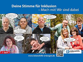 Mit diesem Schaufensteraufsteller wirbt die Lebenshilfe f&uuml;r Inklusion.