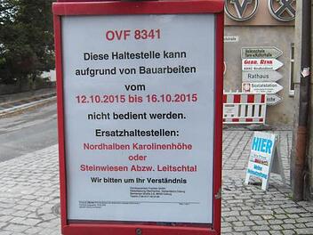 Fahrplan Sperrung: Das Bild sagt mehr als tausend Worte. Foto: Susanne Deuerling