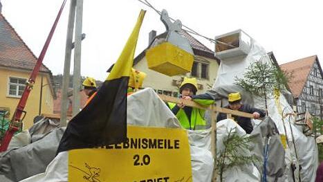 Die Pottensteiner Erlebnismeile 2.0 mit dem Skigebiet "Kohlsta" bildete den Schluss des Gaudiwurms.  Foto: Thomas Weichert