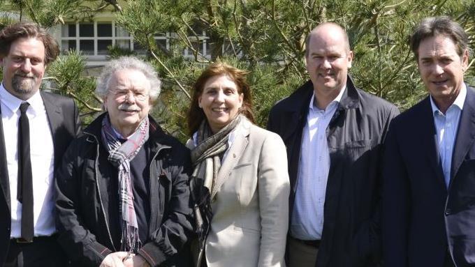 Architekt Andrew Todd, Karl Heinz Glodschei, Tina Maria Vlantoussi-Kaeser, Klaus-Jürgen Heitmann und Michael Stoschek (von links).