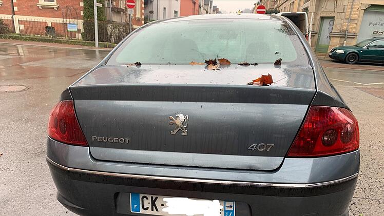 Dieser Peugeot mit französischem Kennzeichen stand fast zwei Monate lang im absoluten Halteverbot.