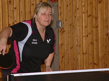 Manuela Schneider vom TSV Steinberg II war am 8:5-Sieg in Windheim mit dem Gewinn von zwei Einzeln und des Doppels mit Barbara Lang maßgeblich beteiligt. Foto: Hans Franz
