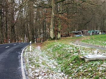 Wie nah der Radweg an die Straße kommt ist noch nicht klar. Durch eine Verbreiterung der Kreisstraße KG 18 auf Höhe Hassenbach würde vor allem in dieser waldbestandenen Kurve die Gefahr für Autofahrer vermindert.  Foto: Rathaus Oberthulba