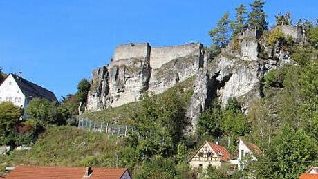 Der Hang unterhalb der Burg ist inzwischen mit einem Fangzaun gesichert.  Foto: Erich Kirsch