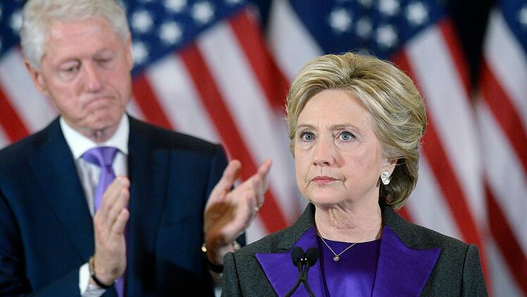Hillary Clintons addresses her staff and supporters following her