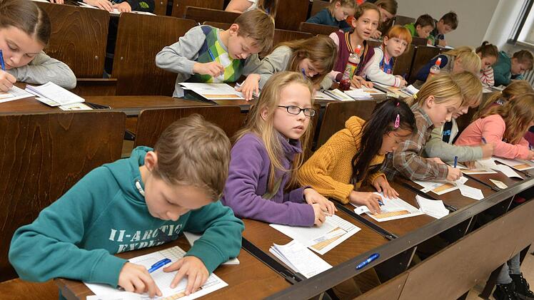 Am Samstag ging es an der Bamberger Kinder-Uni um die Frage, ob Bäume Tagebuch schreiben. Foto: Ronald Rinklef